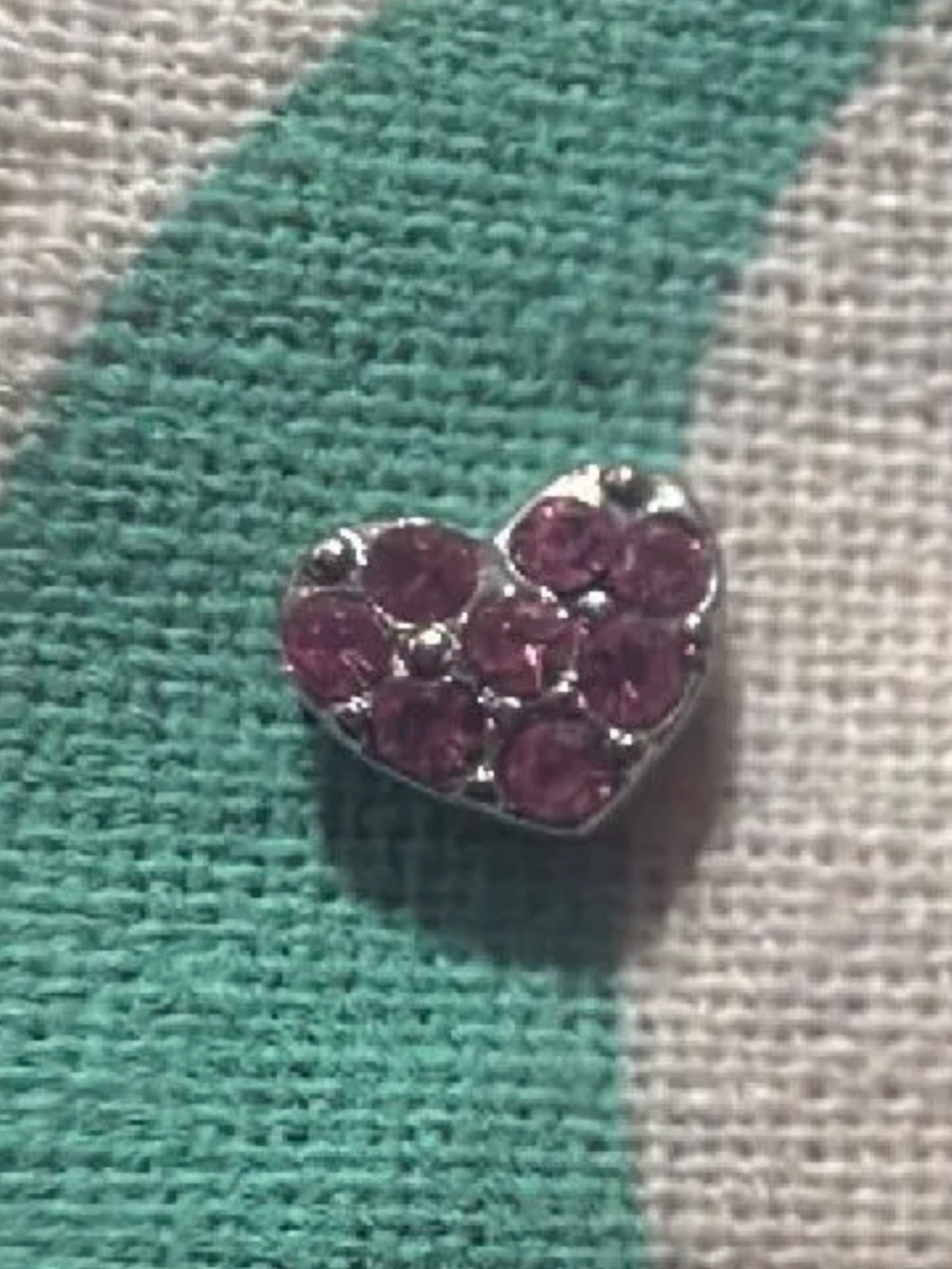 Origami Owl charm, rhinestone heart